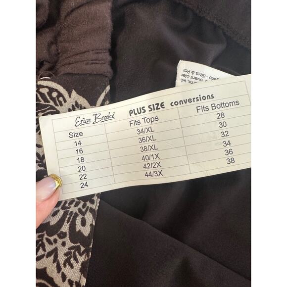 Vtg Erica Brooke Strapless Dress Size 24 Brown Fairy 80s Whimsical Floral Boho - Picture 7 of 12